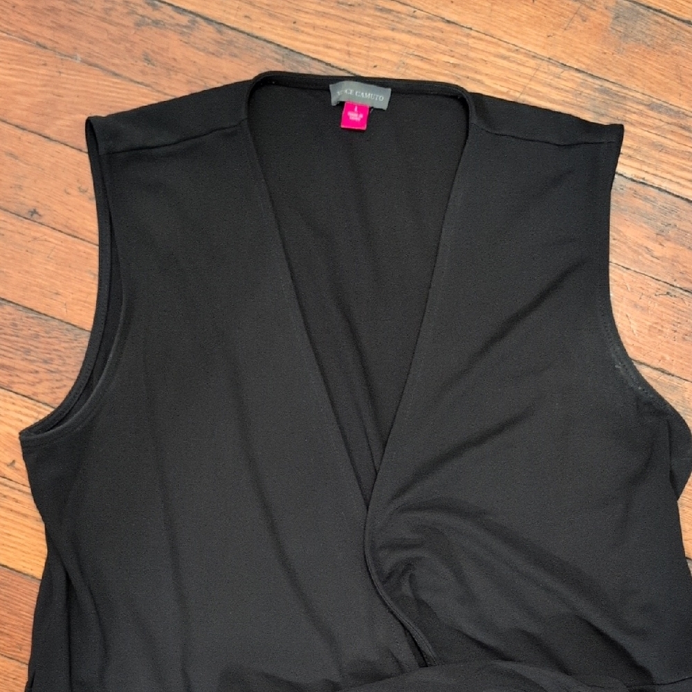 Vince Camuto Sleeveless Black Wrap Dress